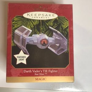Star Wars Hallmark Darth Vader's TIE Fighter Ornament Magic Lights Keepsake 1999